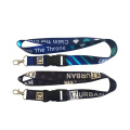 Double Sides Multi Color Logo Sublimation Printed Lanyards Polyester Adjustable Safety Buckle Clasp Lanyards